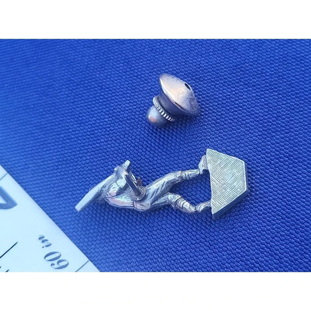 vintage little league baseball lapel‎ pin hat tie tack silver tone